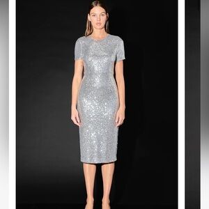 ENDLESS ROSE SEQUINS SHORT SLEEVE MIDI DRESS